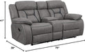 Gray Loveseat with Cup Holder - Houston