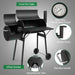 Large Charcoal Grill with Offset Smoker and Wood-Painted Side Table, Outdoor Smoker Grill with 811 Sq. In. Cooking Area for Outdoor Patio Barbecue Camping Parties Event, Black