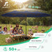 15Ft Large Patio Umbrella with Base, Outdoor Rectangle Umbrella Double-Sided Market Umbrella with Stand for Pool, Deck, Backyard and Garden, Navy
