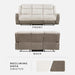 Mnul Reclining Sof for Living Room, Chenille Upholstery Double Recliner Couch Sof, Home Theter Seting, Wll Hugger, Pdded Hedrest, Required ssembly, Two-Tone Beige