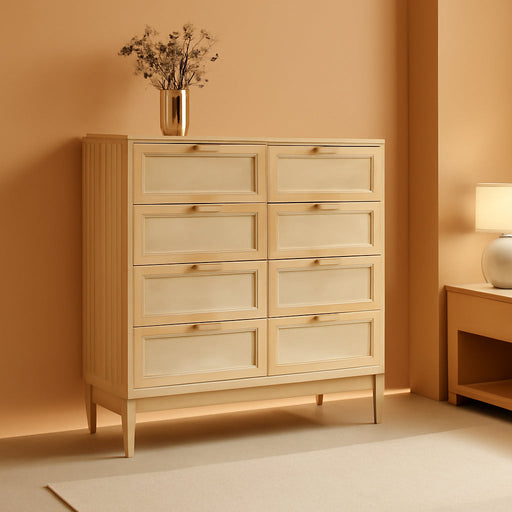 Oak 54Inch UltraLarge Handcrafted Rattan Dresser Cabinet