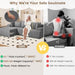 Grey Modular Cloud Sectional Sofa Detachable Pillows