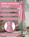 6 Ft Fringe Patio Umbrella - Outdoor Umbrella for Patio, Pool, Table, Garden, & Deck, Push Button Tilt Pole - Fashionable Vintage Tassels - White