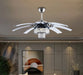 48" LED Ceiling Fan Light with Crystal Chandelier and 8 Retractable Blades