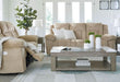 Tip-Off Classic Wall Hugger Power Reclining Sofa with Adjustable Headrest and USB Ports, Light Brown