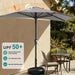 9FT Half Patio Umbrella, Outdoor Wall Umbrella with Crank & 5 Sturdy Ribs, Table 1/2 Umbrella Patio for Garden, Deck, Balcony and Pool, Foggy Gray