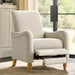 Farmhouse Curved Recliner Chair with Spindle Legs, Linen