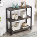 Grey 3-Tier Industrial Bookshelf For Office Storage