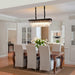 Crystal Chandelier for Dining Room,Rectangular Black Chandelier Modern Rectangle Pendant Light Fixtures for Kitchen Island L33” K9 Contemporary Long Chandelier