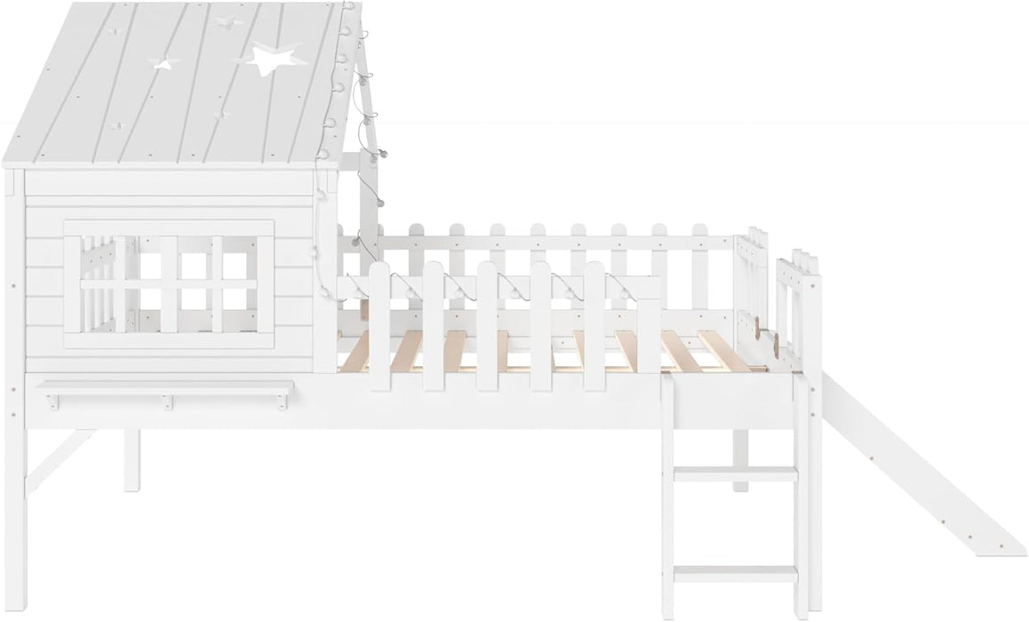 Luxurious FullSize Loft Bed With BuiltIn LEDLights