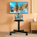 Strong Rolling TV Stand with Shelf for 23-60 Inch Tvs up to 88Lbs, Portable Mobile TV Cart with Silent Wheel, Tilt & Height Adjustable Universal Corner TV Stand for Bedroom, Living Room, Office