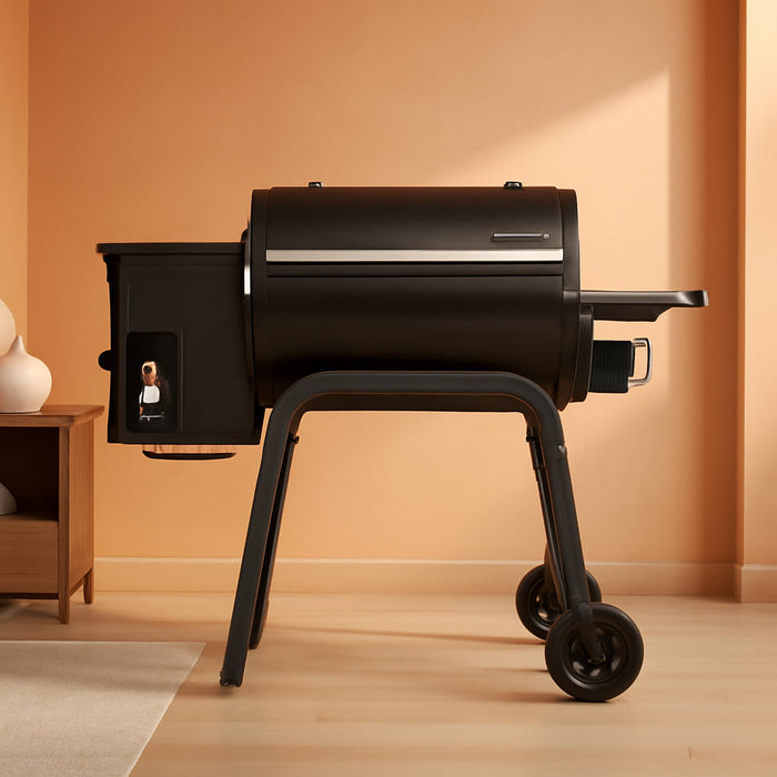 Zelos-450 Electric Wood Pellet Smoker Grill – A.I. Smart BBQ Grill with Wifi, 450 Sq.In Cooking Area,7-In-1 Outdoor Grill & Smoker, PID Controller (Up to 500°F), Meat Probe