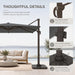 Cantilever Patio Umbrella, Large Square Outdoor Offset Umbrella with Aluminum Pole, 360-Degree Rotation for Garden, Deck, Pool