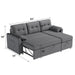 Sectional Sofa with Storage and Soft Seat ,Reversible Pull Out Couch for Living Room,Gray