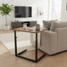 Height Adjustable C-Shaped Sofa Side Table, Laptop Table for Couch & Bed, Rustic Brown