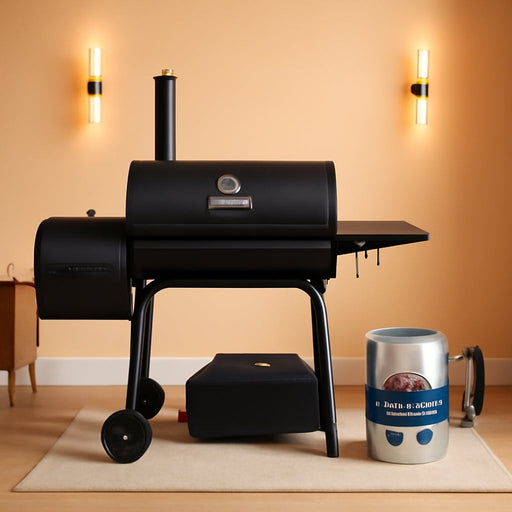 CC1830SC Charcoal Grill Offset Smoker with KINGSFORD Heavy Duty Deluxe Charcoal Chimney Starter