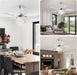 Chandelier Ceiling Fans with Lights and Remote, Nickel 42 In