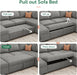 Modular Sectional Sleeper Sofa U-Shaped, Warm Grey