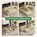 136Inch Modular LShaped Sectional Sofa BeigeBoucle