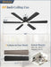 Matte Black Flush Mount Ceiling Fan With Controller