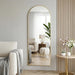 58"X20" Arched Full Length Door Mirror, Over-The-Door Hanging, Floor Standing, Wall Mounted or Leaning, Metal Frame Body Mirror for Bedroom, Living Room, Closet, Dorm, Gold