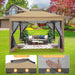 12X12Ft Outdoor Gazebo Pop up Gazebo with Mosquito Netting, Instant Patio Canopy Tent for Shade and Rain, 2 Tiered Vente Gazebo Canopy UPF 50+ for Garden Backyard with Carry Bag&4 Sandbags