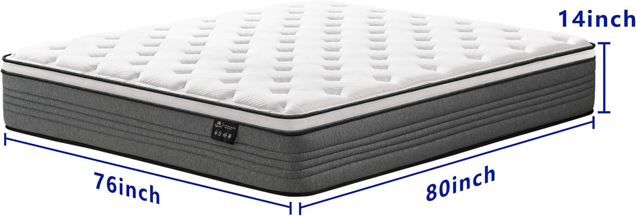 King Size Matresses, 14 Inch Pocketed Spring King Mattress in a Box