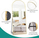 Full Length Mirror, 71''X30'' Floor Mirror with Stand, Arched Wall Mounted Mirror, Large Full Body Mirror with Aluminum Frame Hanging or Leaning for Bedroom, Living Room, Cloakroom (Gold)