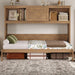 Natural Wood Twin Murphy Bed With StorageBookcaseDrawer