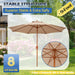 9FT Outdoor Patio Umbrella, Market Table Umbrella with 8 Sturdy Ribs and Crank System, Fade-Resistant & Waterproof for Garden Backyard Poolside Deck