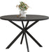 47.2 Inch round Dining Table for 4, Farmhouse Wood Kitchen Table, Circle Dinner Table for Kitchen & Dining Room, Black