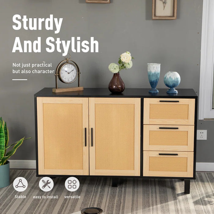 2-Door Accent Cabinet with 3 Drawers