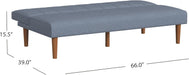 Blue Upholstered Convertible Futon Sofa Bed Dormitory