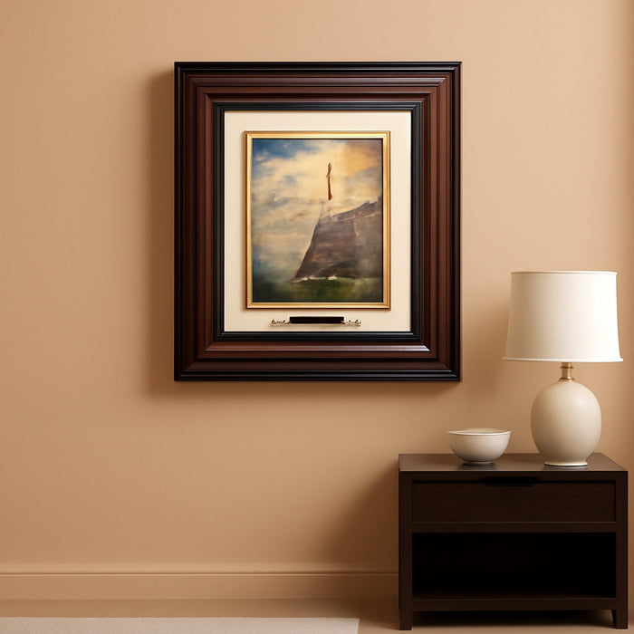 Sunrise Brushwork Gallery Wrapped Canvas Art | Framed Room Wall Art | Kinkade Paintings | Certificate of Authenticity Included (Burl Frame)