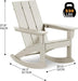 Outdoor Adirondack Chair, All Weather Resistant Lawn Chairs Balcony Chair and Fire Pit Chairs, Patio Chair Outdoor Porch Rocking Chair High Back HDPE Poly Lumber, Sand