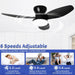 Small Ceiling Fan with Lights and Remote, 32 Inch Flush Mount, Small Quiet, DC Motor, Reversible Blades, 6 Wind Speeds, Dimmable LED, Adjustable Color Temperature, Timer