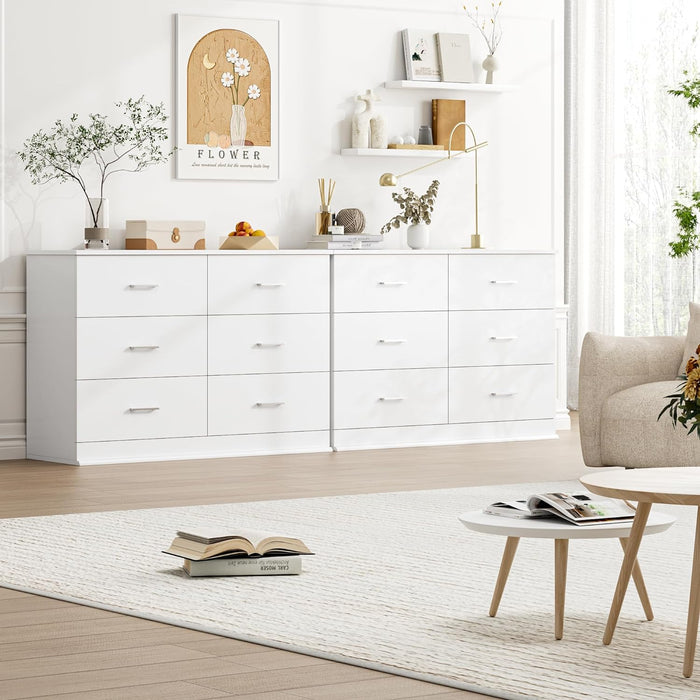 White Dresser with 6 Drawers