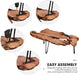 Handcrafted Edge Coffee Table | Natural Wood with Unique Organic Shape | Metal Hairpin Legs for Living Room, Side Table & Boho Decor,Clear Lacquer Finish
