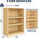 【2026 Adjustable Shelves 3-Tier Bookcase, 71 Inches, Wooden Open Display Floor Bookshelf (Oak Color)