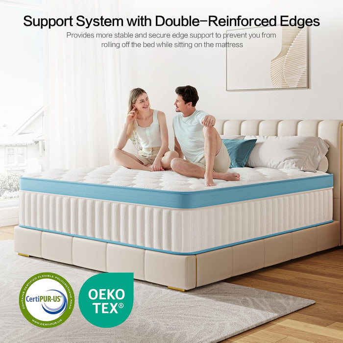 Full Size Mattress, 12 Inch Firm Hybrid Memory Foam Mattress