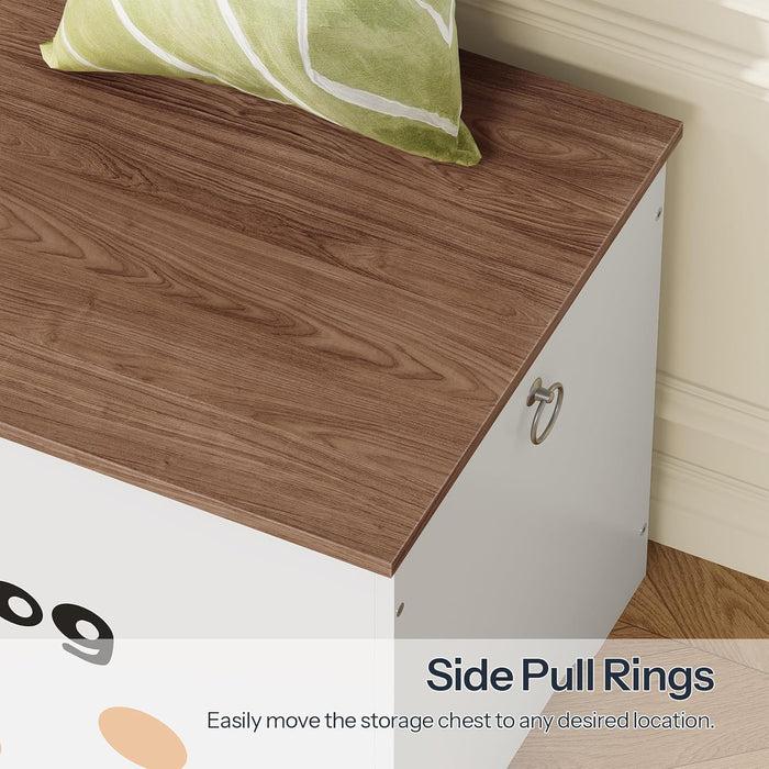 PremiumQuality Solid Wood Toy Box Storage WalnutFinish