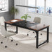 Modern Computer Desk, 70.8 X 31.5 Inch Large Office Desk Computer Table Study Writing Desk Workstation for Home Office, Black Metal Frame