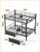 Black Full-Over-Full Heavy-Duty-Metal Bunk Bed With Drawers