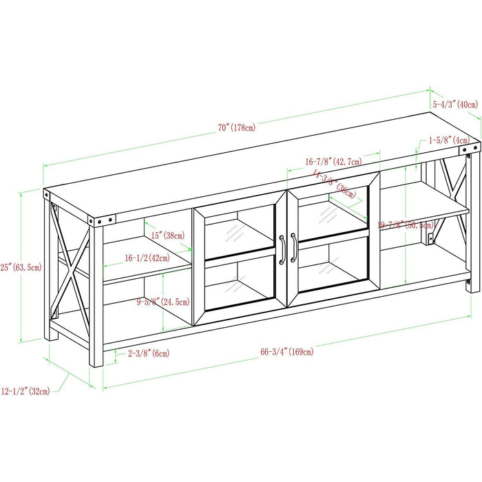 Rustic Modern Metal and Wood TV Stand