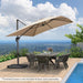 9' X 11.5' Patio Umbrella Outdoor Cantilever Rectangle Umbrella Aluminum Offset Umbrella with 360-Degree Rotation for Garden Deck Pool Patio, Beige