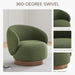 Swivel Accent Chair round Barrel Armchair Upholstered Performance Fabric for Living Room Bedroom Waitingroom,2 Box,Moss Green