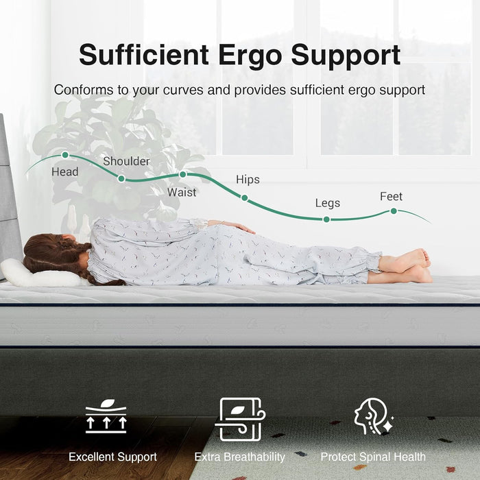 Novill 8 Inch Twin Mattress in a Box， Foam and Spring Hybrid Mattress, Medium Support, Certipur-Us Certified Foam, Steel Coils for Durable Design, Guest and Youth Bedroom, Eco-Friendly Packaging