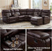 5-Seater Leather Reclining Sectional Sofa with Storage