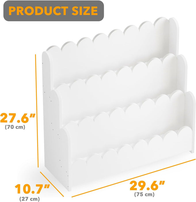 White Three Tier Montessori Bookshelf NurseryPlayroom