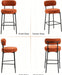Bar Stools, 30 Inch Tall Bar Stools Set of 3, Boucle Upholstered Counter Height Bar Stools, Modern Bar Chairs Metal Frame with Back and Footrest for Kitchen Island,Orange Barstools